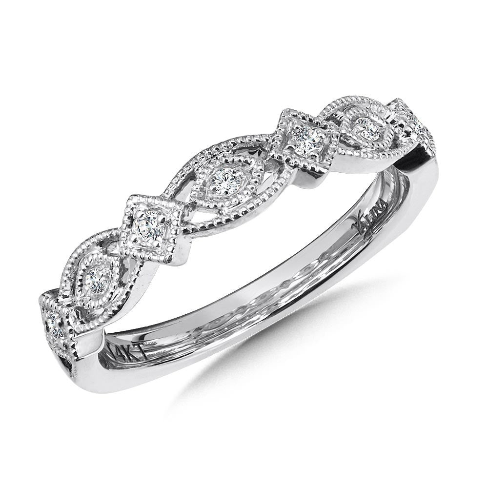 Valina Decorative Milgraine Stackable Diamond Wedding Band RS9836BW