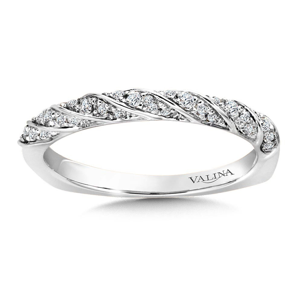 Valina Straight Spiral Stackable Diamond Wedding Band RS9838BW