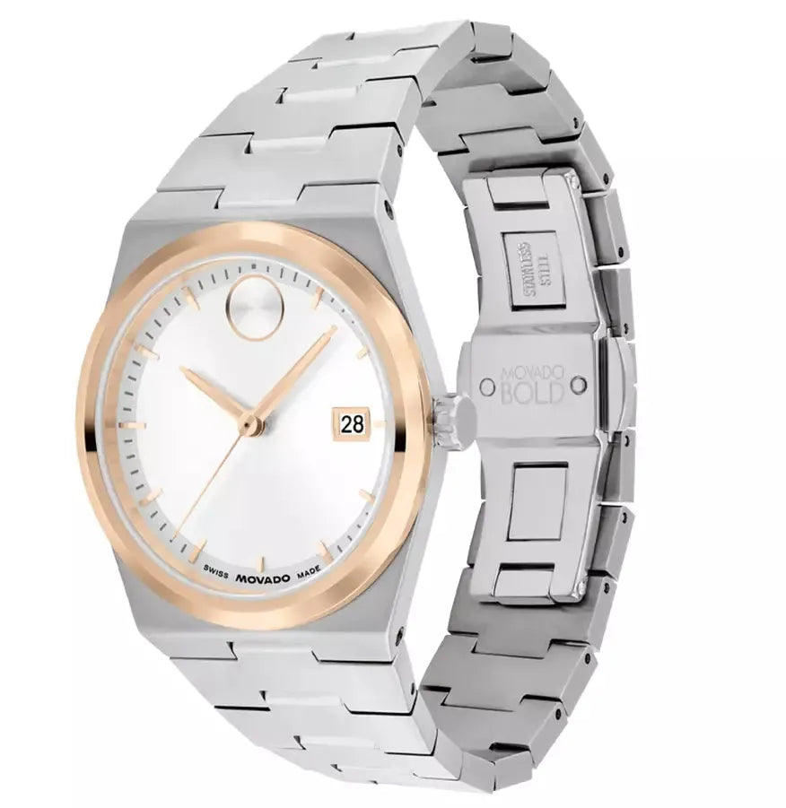 Movado Bold Quest Silver/Rose Gold Dial Women's Watch 3600946