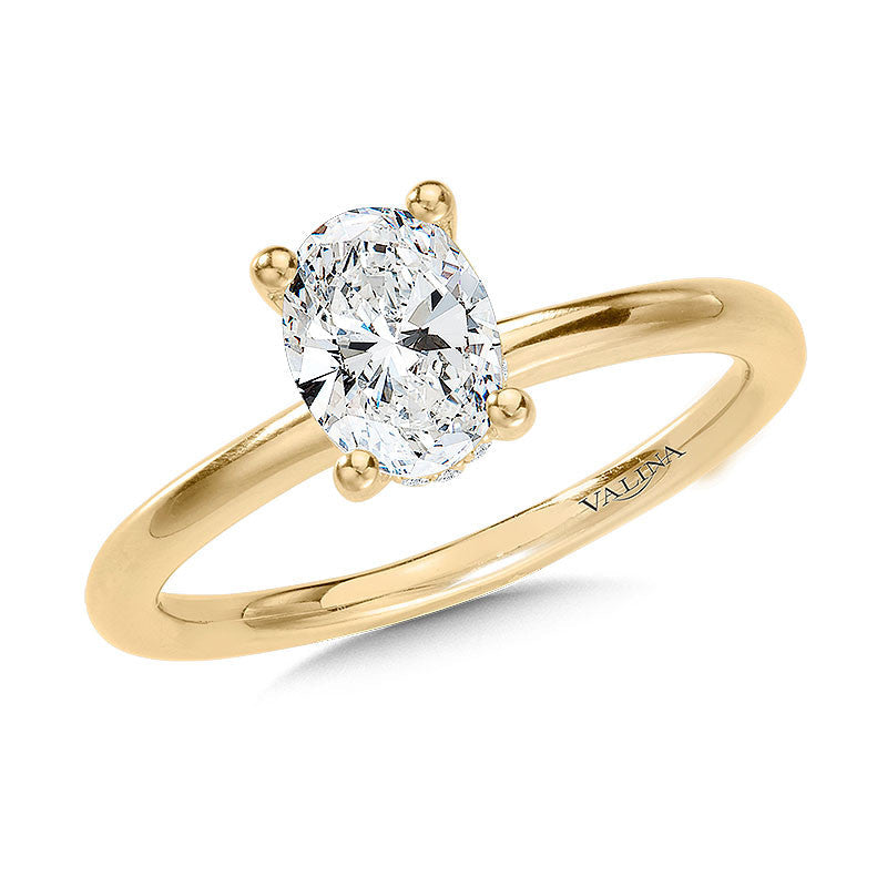 OVAL-CUT SOLITAIRE HIDDEN HALO DIAMOND ENGAGEMENT RING. R2299Y-SR