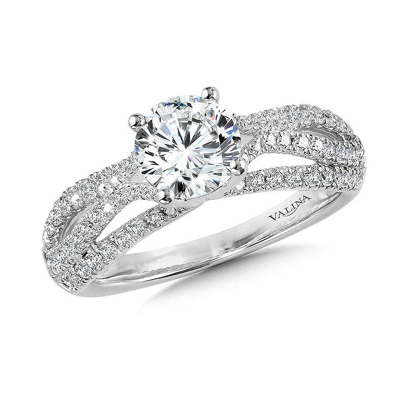 Valina Split Shank Diamond Engagement Ring R1057W