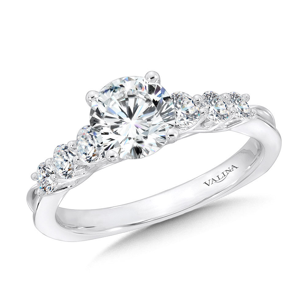 Valina Tapered Straight Diamond Engagement Ring R1089W