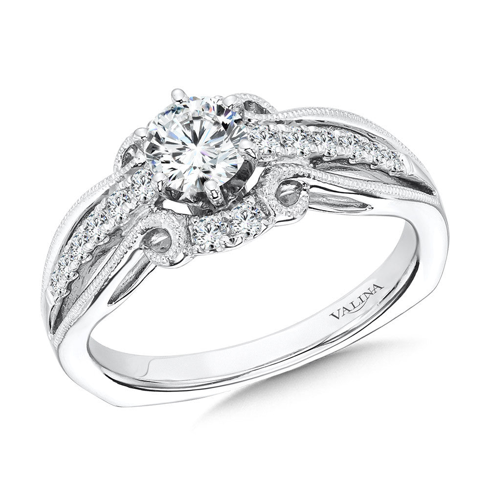 Valina Vintage Six-Prong Milgrain Diamond Engagement Ring R1067W