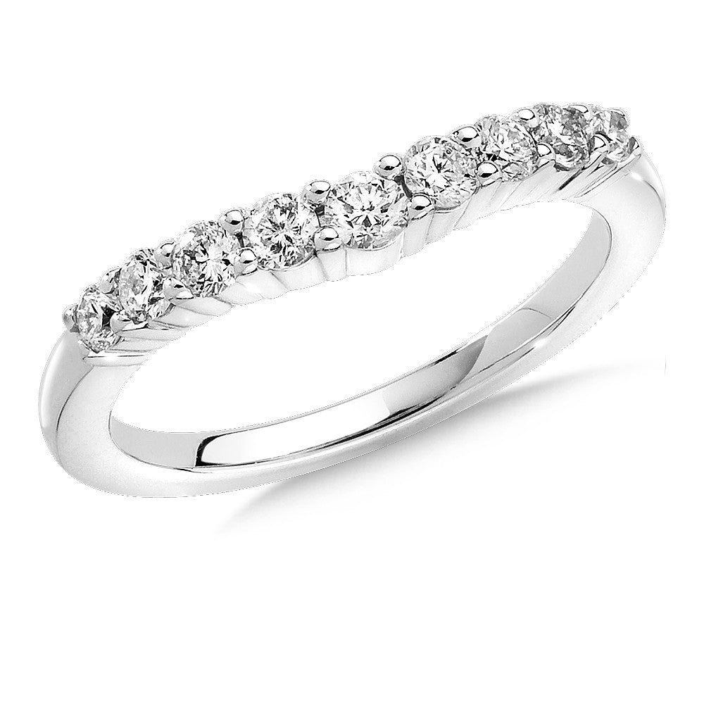 Valina Curved Diamond Wedding Band 14k White Gold (1/4ct. tw.) WDD565-W