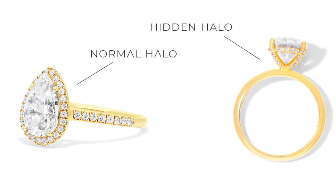 The Difference Between a Halo and a Hidden Halo Ring