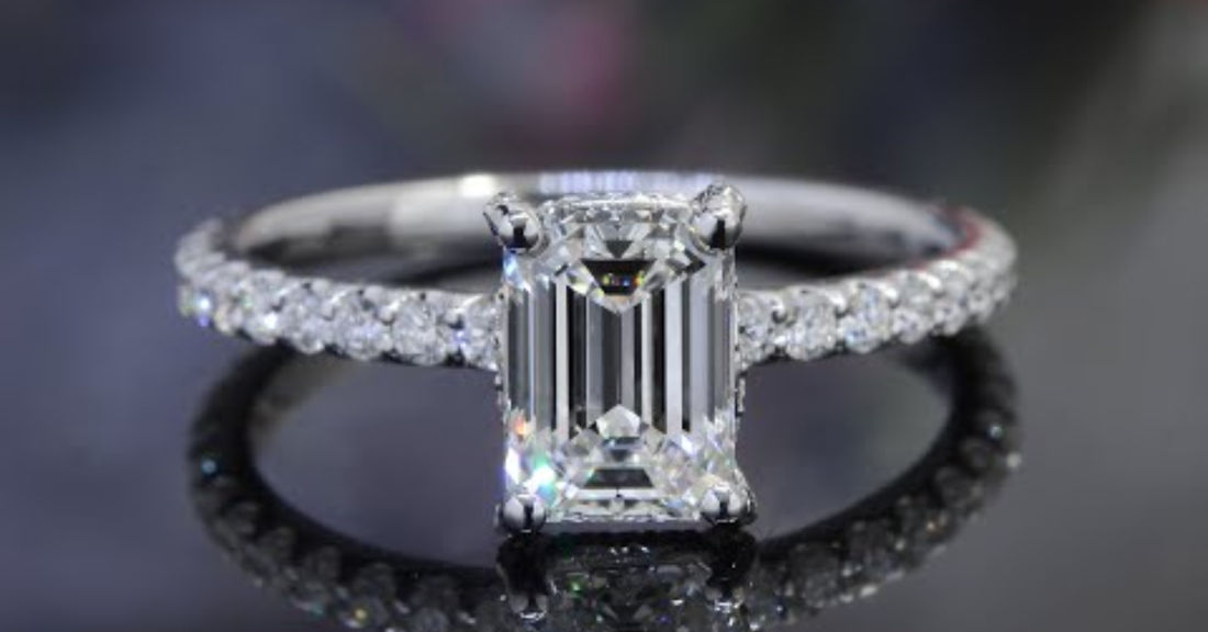 Vintage Inspired Emerald Cut Diamond Rings