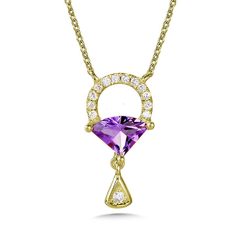 HORSESHOE DIAMOND AND AMETHYST NECKLACE CGP172Y-DAM