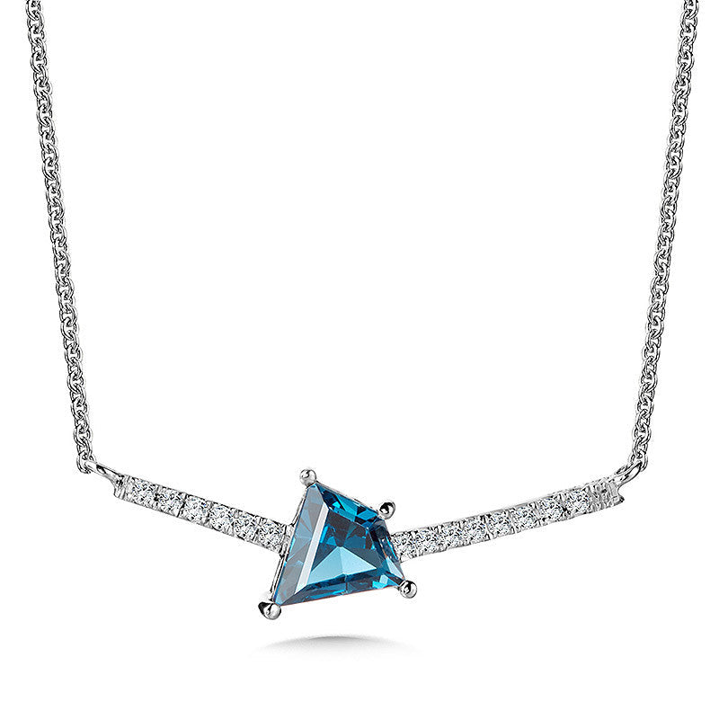 DIAMOND AND LONDON BLUE TOPAZ KITE NECKLACE CGP174W-DLBT