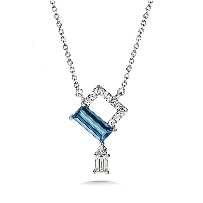 LONDON BLUE TOPAZ AND DIAMOND NECKLACE CGP173W-DLBT