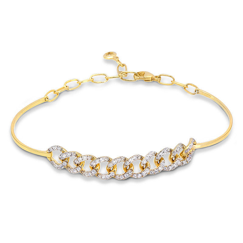 CURB CHAIN DIAMOND BRACELET LDD414-Y