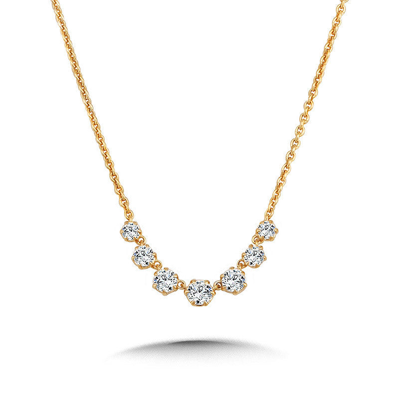 GRADUATED 7-STONE DIAMOND NECKLACE PDD3086-Y