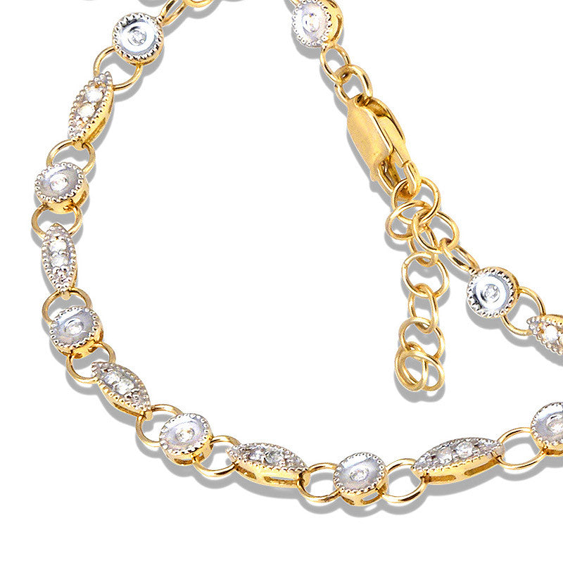 YELLOW AND WHITE DIAMOND CHAIN BRACELET LDD425-Y