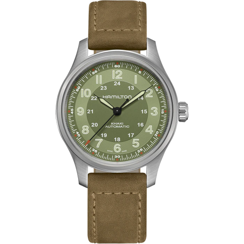 Hamilton H70545560 Khaki Field Titanium Automatic Green Dial