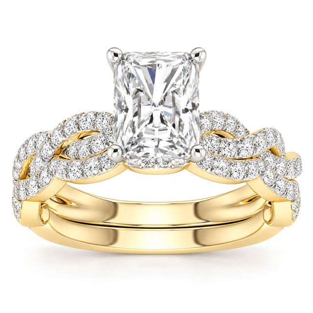14K 2.40 CT Lab Grown Diamond Bridal Set 66098