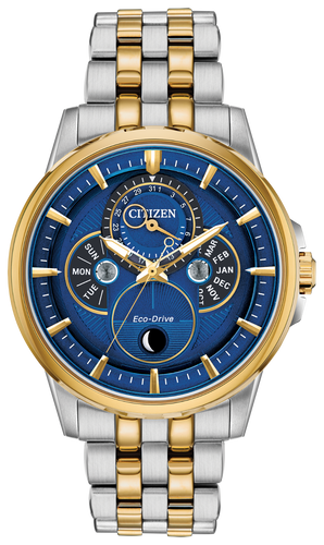 Citizen BU0054-52L Eco-Drive Calendrier Calendar Moonphase Blue Dial