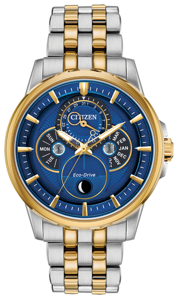 Citizen BU0054-52L Eco-Drive Calendrier Calendar Moonphase Blue Dial