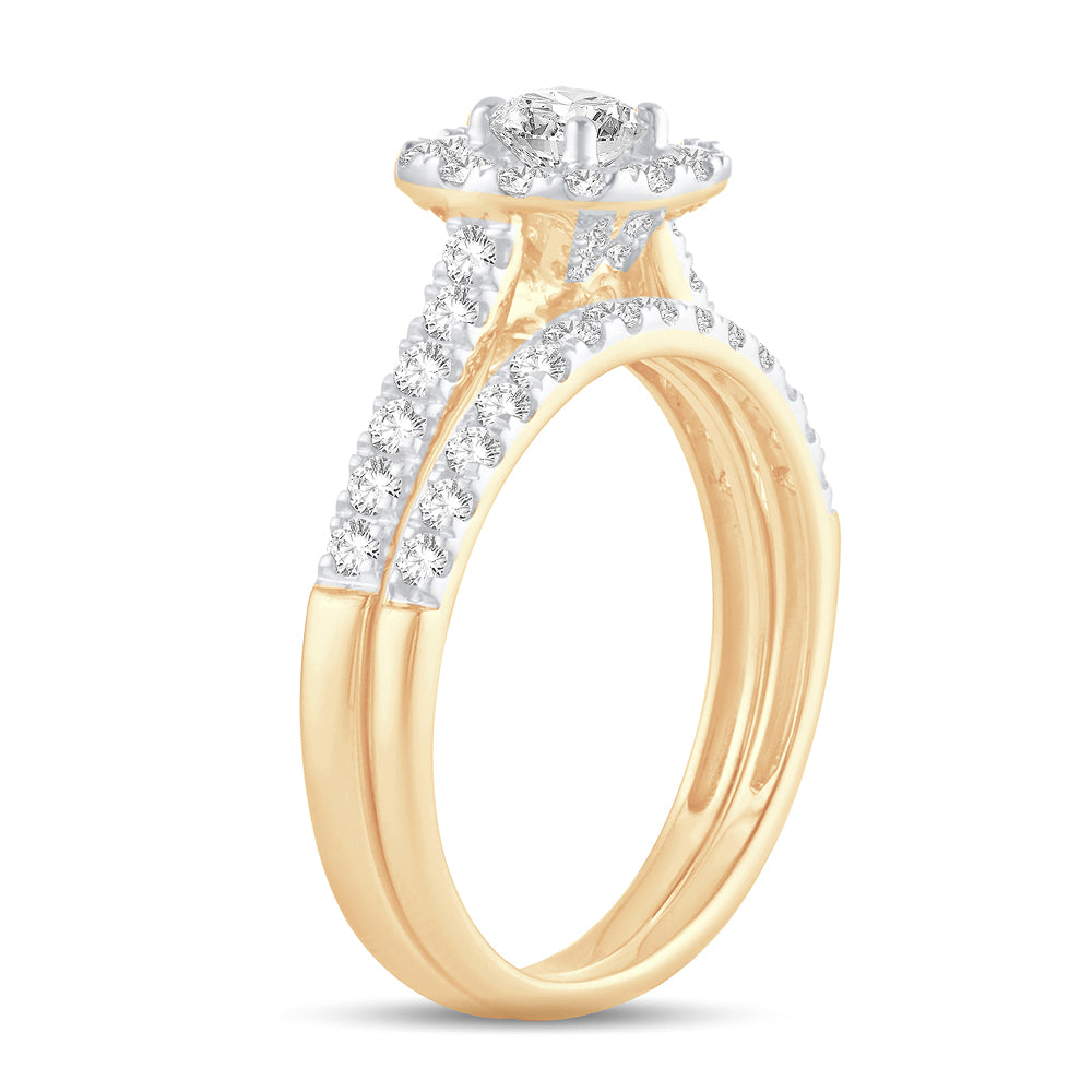 10K 1.00CT Lab Grown Bridal Set 67489
