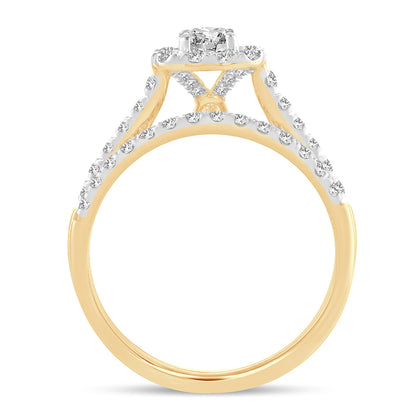 10K 1.00CT Lab Grown Bridal Set 67489