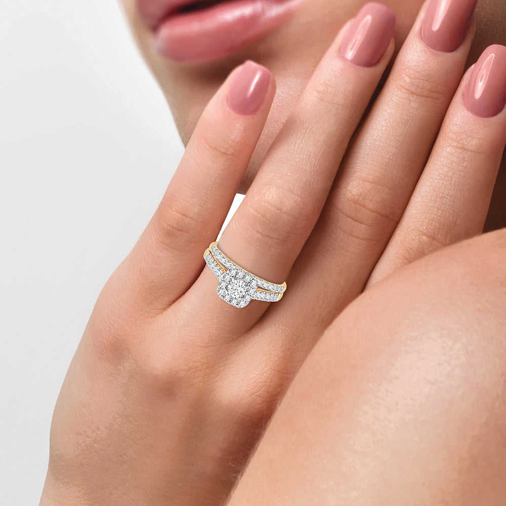 10K 1.00CT Lab Grown Bridal Set 67489