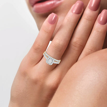 10K 1.00CT Lab Grown Bridal Set 67489