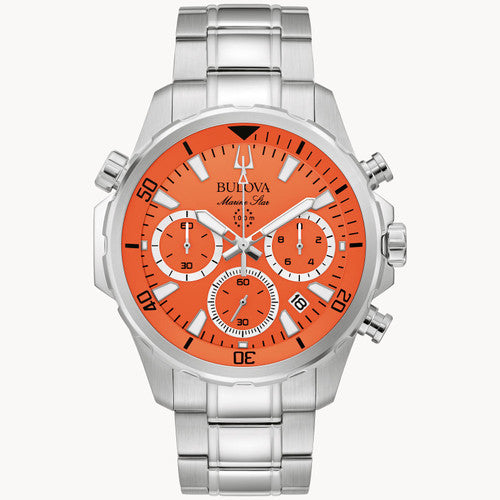 Bulova 96B395 Marine Star Series B Orange Dial Chronograph