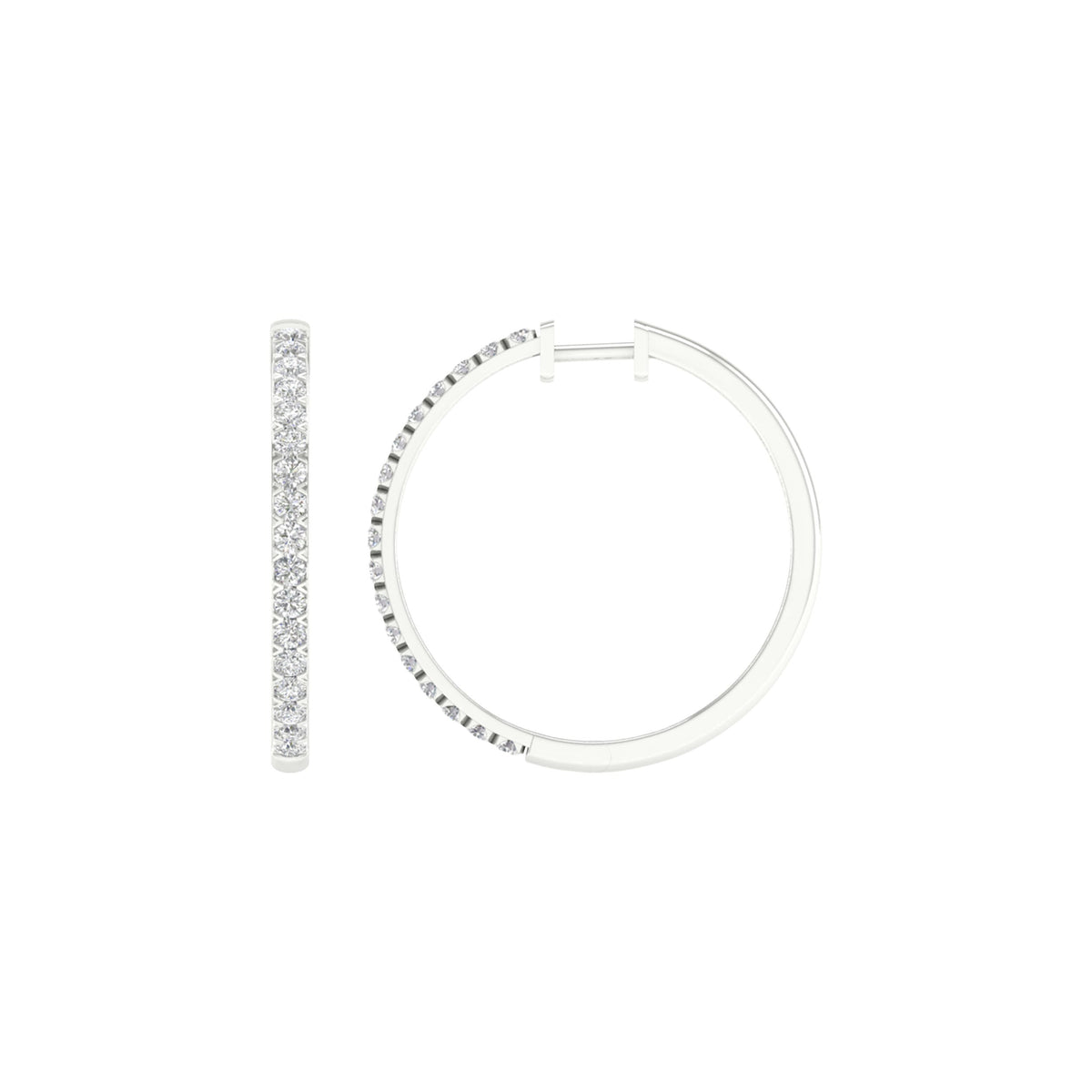 14K 2.00CT Certified Lab Grown Diamond Hoop Earrings 64166