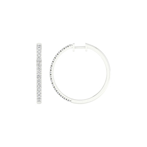 14K 2.00CT Certified Lab Grown Diamond Hoop Earrings 64166