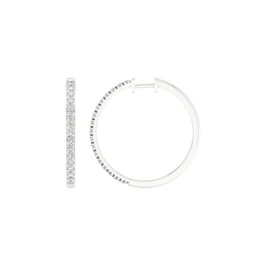 14K 2.00CT Certified Lab Grown Diamond Hoop Earrings 64166
