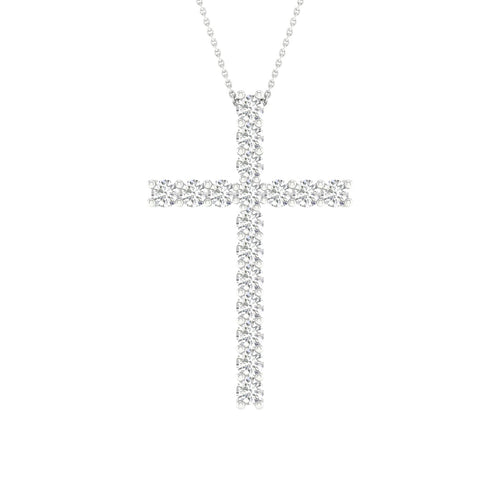14K 1.00CT Certified Lab Grown Diamond Cross Pendant ( IGI Certified ) 64169