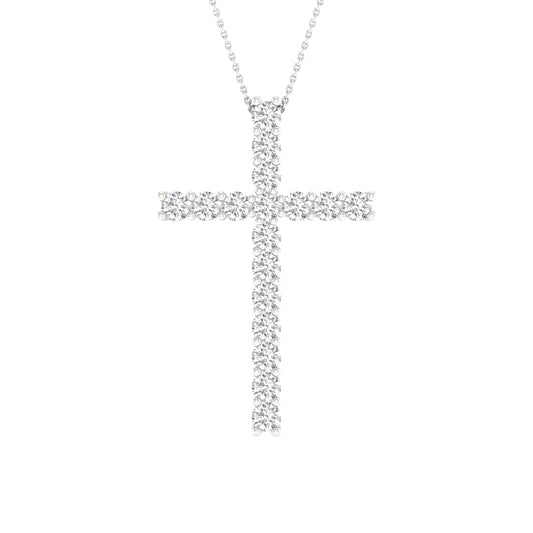 14K 1.00CT Certified Lab Grown Diamond Cross Pendant ( IGI Certified ) 64169