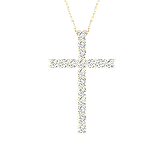 14K 1.00CT Certified Lab Grown Diamond Cross Pendant ( IGI Certified ) 64170