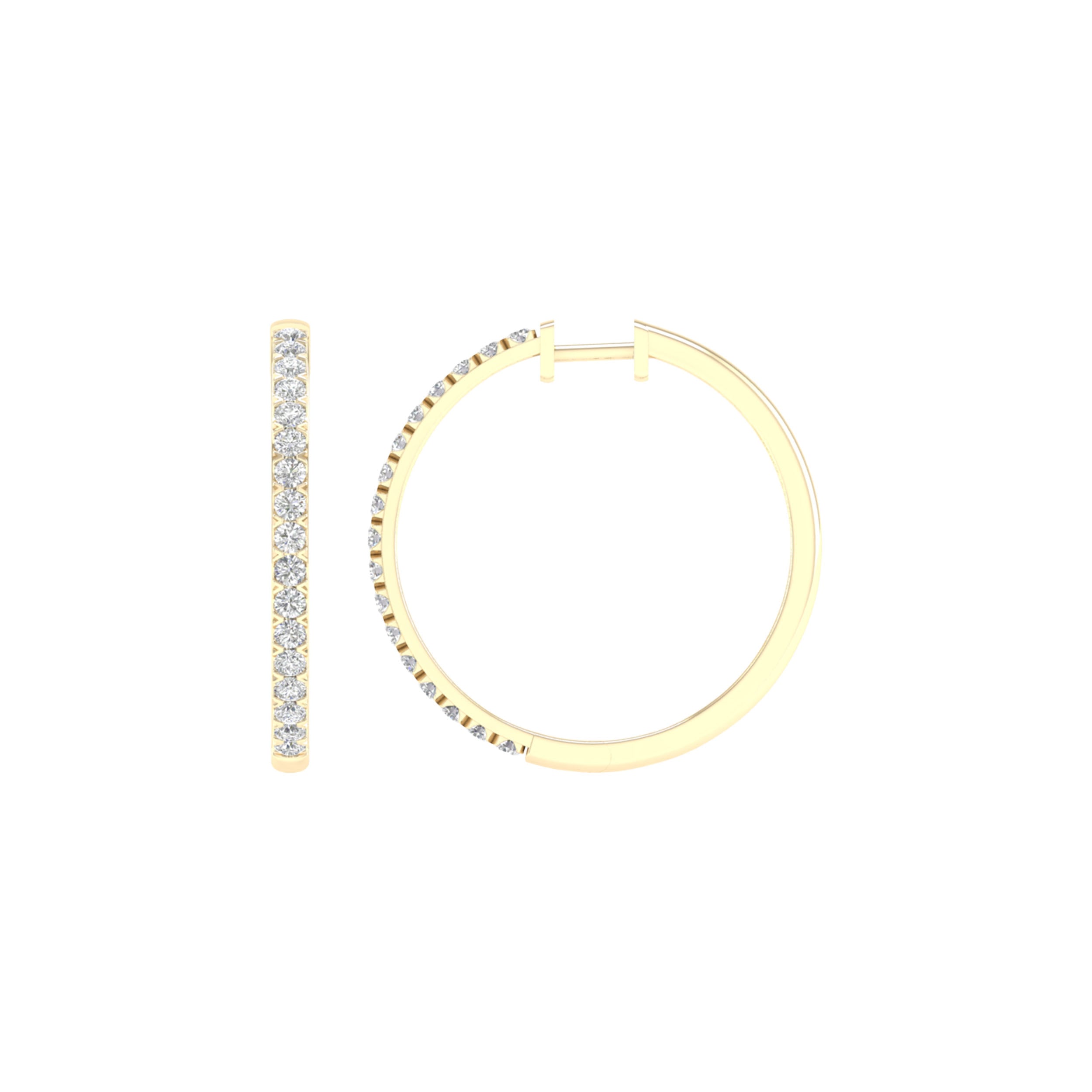 14K 2.00CT Certified Lab Grown Diamond Hoop Earrings ( IGI Certified ) 64313