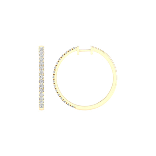 14K 2.00CT Certified Lab Grown Diamond Hoop Earrings ( IGI Certified ) 64313