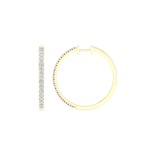 14K 2.00CT Certified Lab Grown Diamond Hoop Earrings ( IGI Certified ) 64313