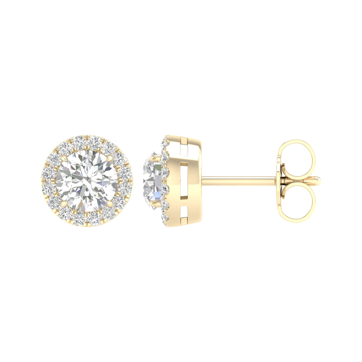 14K 1.16CT Certified Lab Grown Diamond Hoop Earrings ( IGI Certified ) 64315