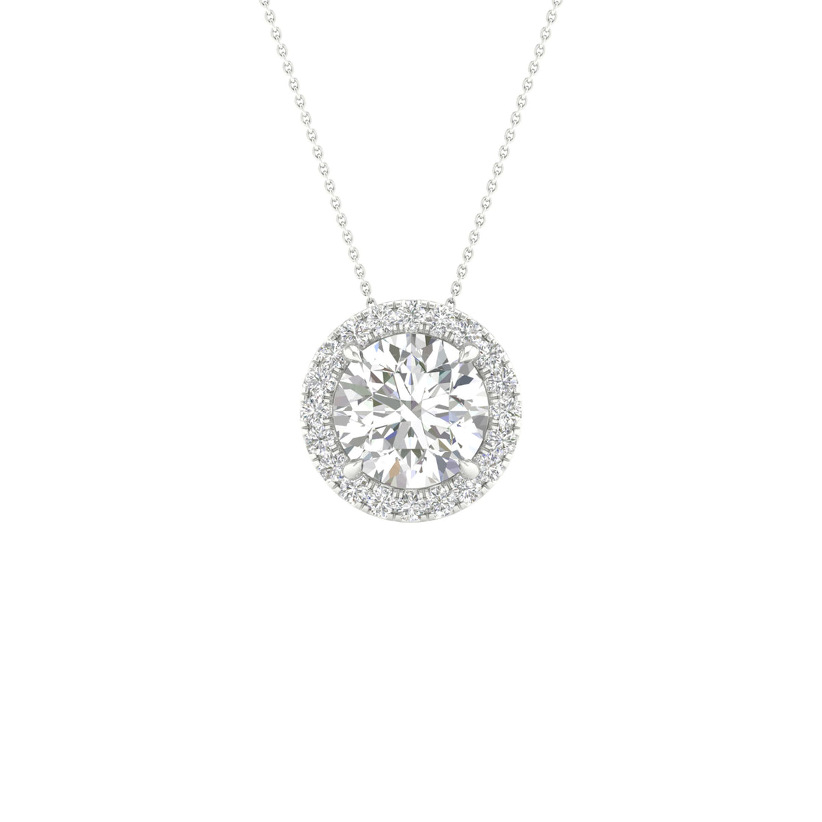 14K 3.25CT Certified Lab Grown Diamond Pendant ( IGI Certified ) 64336