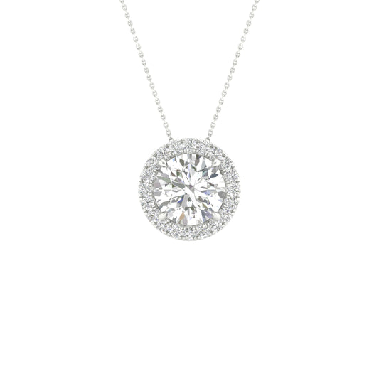 14K 3.25CT Certified Lab Grown Diamond Pendant ( IGI Certified ) 64336