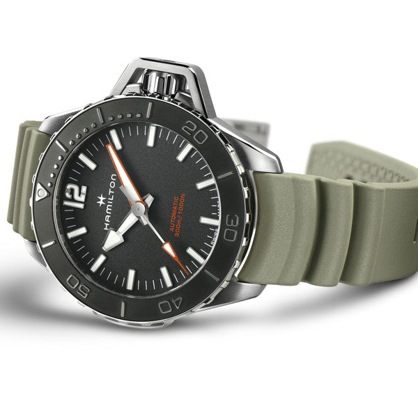 Hamilton H77825331 Khaki Navy Frogman Automatic Green Strap