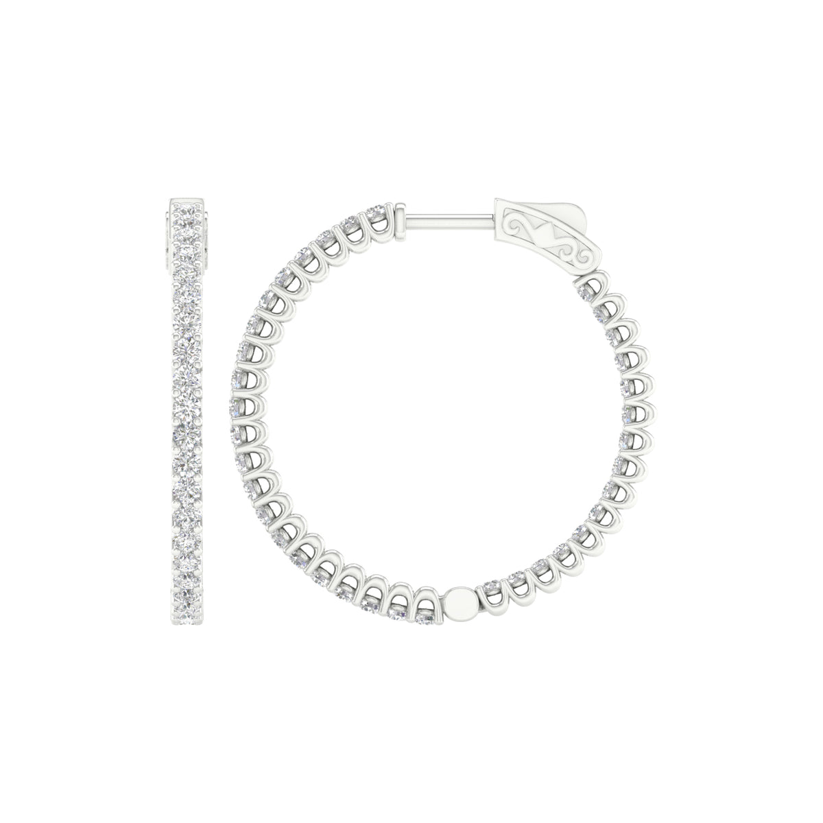 14K 2.00CT Lab Diamond Hoop Earring 64542