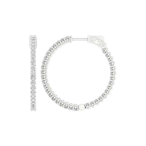 14K 2.00CT Lab Diamond Hoop Earring 64542