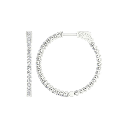14K 2.00CT Lab Diamond Hoop Earring 64542