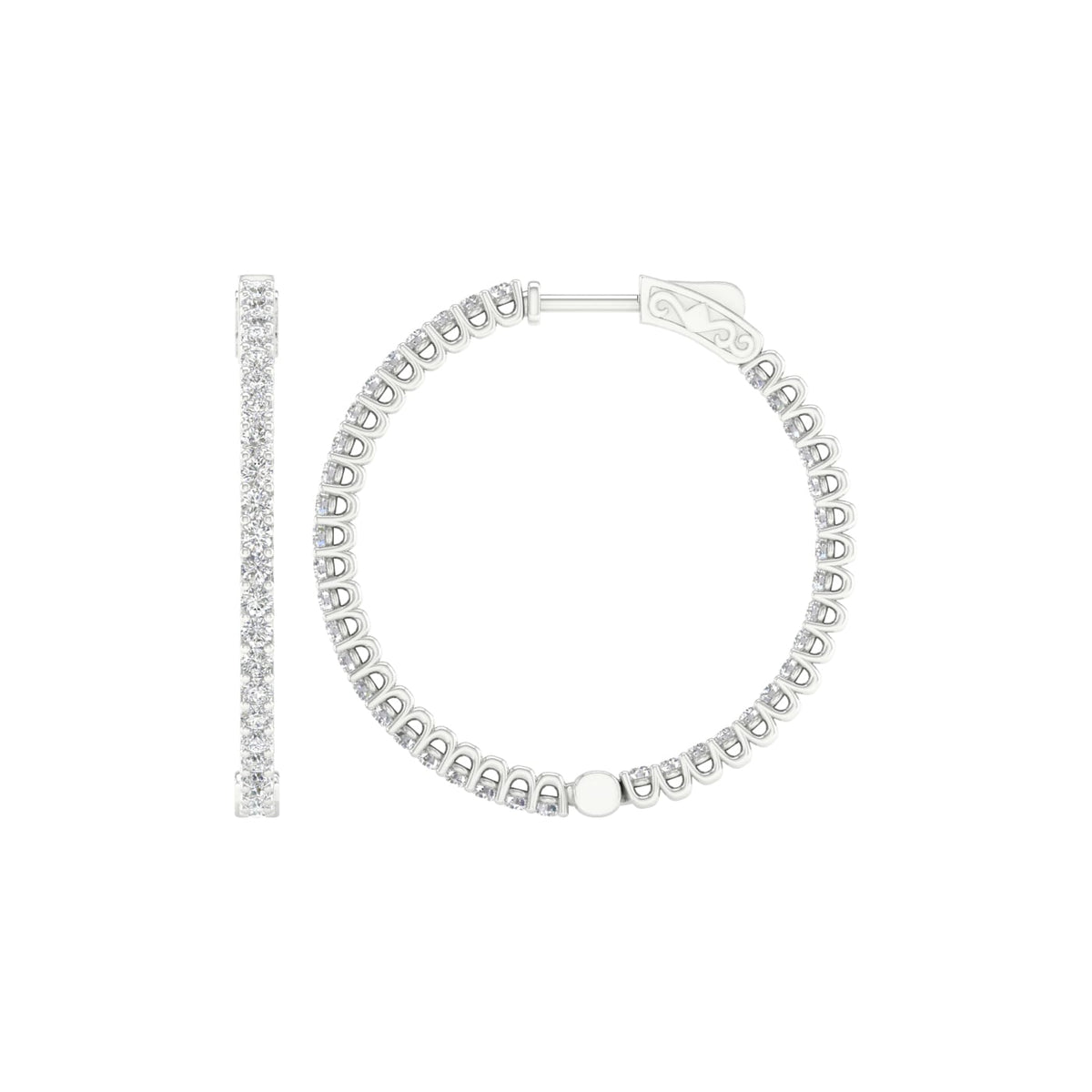 14K 3.00CT Lab Grown Diamond Hoop 64543
