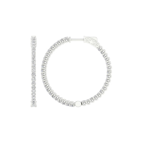 14K 3.00CT Lab Grown Diamond Hoop 64543