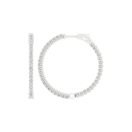 14K 3.00CT Lab Grown Diamond Hoop 64543