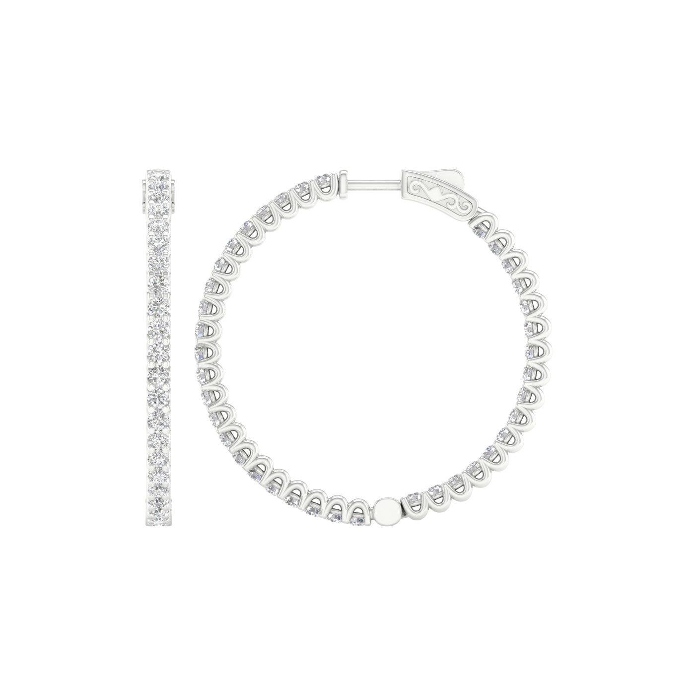 14K 4.00CT Certified Lab Grown Diamond Hoops 64544
