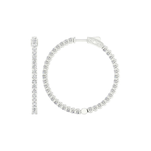 14K 4.00CT Certified Lab Grown Diamond Hoops 64544