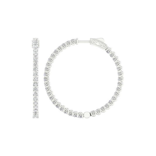 14K 4.00CT Certified Lab Grown Diamond Hoops 64544
