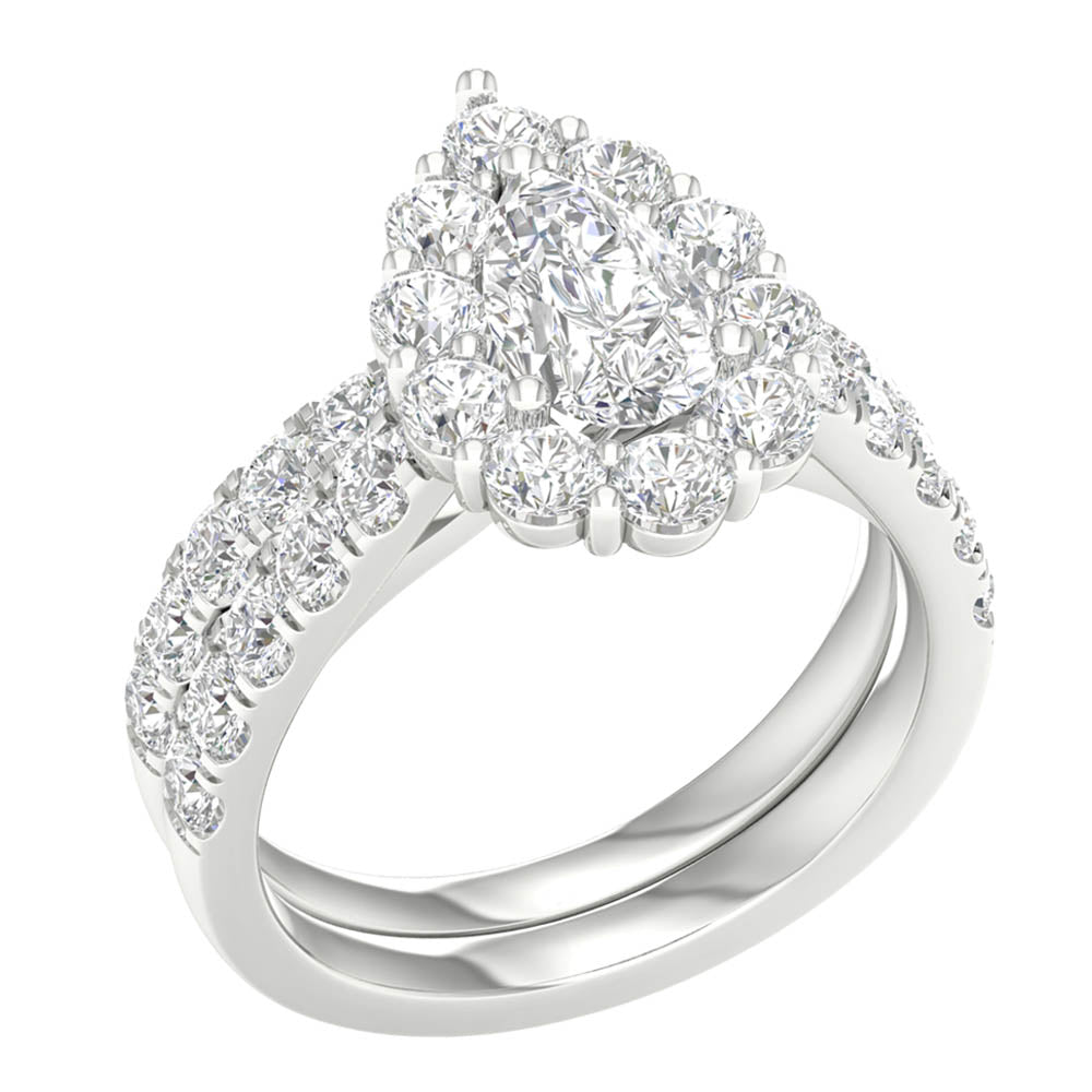 14K 3.00ct Lab Grown Bridal Set 64933
