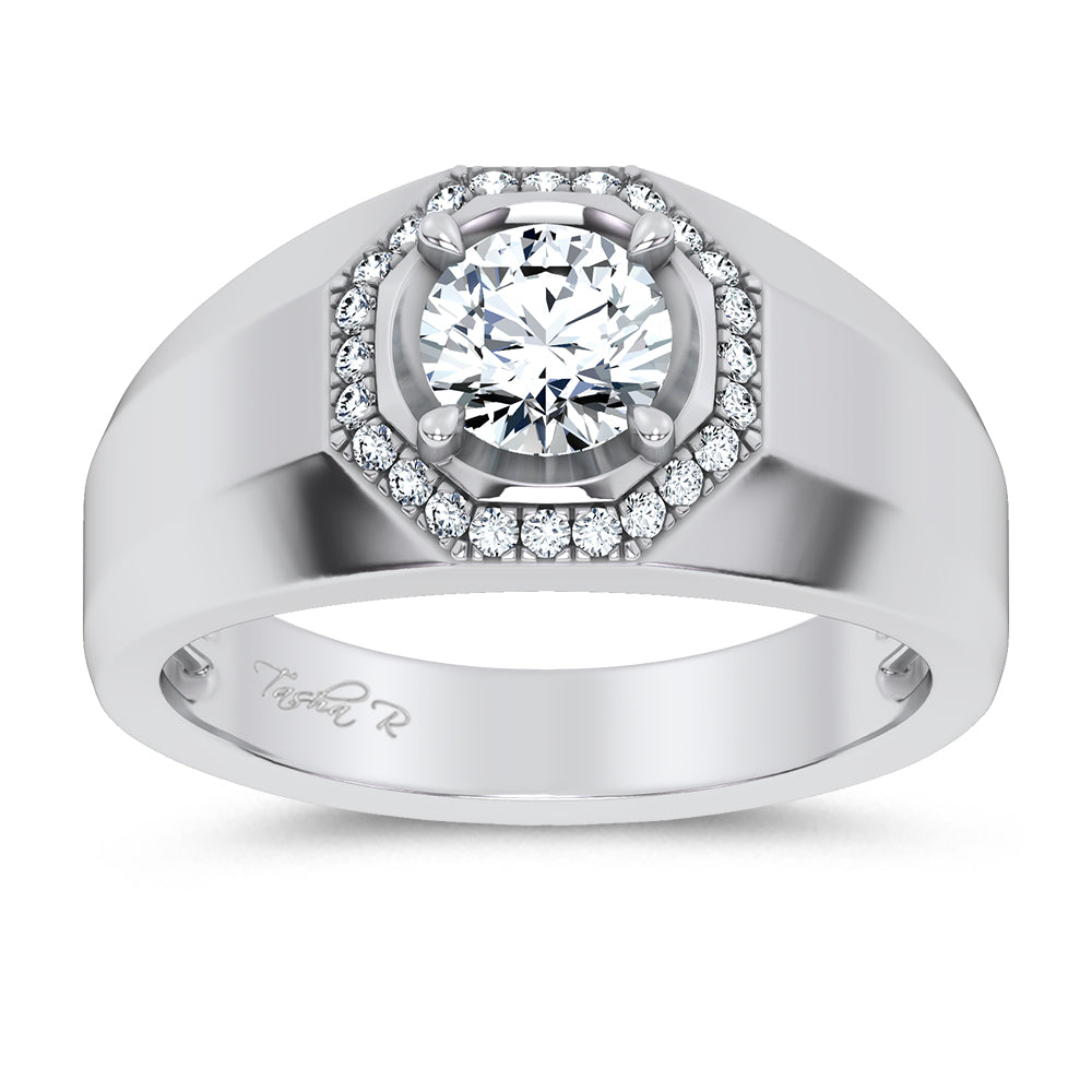 14K 1.12CT Certified Lab Grown Mens Ring 65450