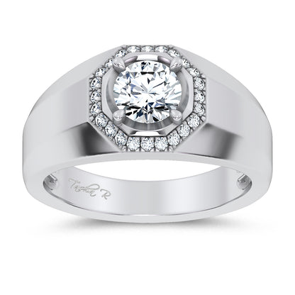 14K 1.12CT Certified Lab Grown Mens Ring 65450